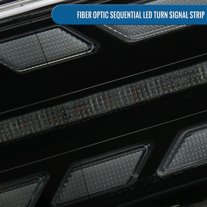 Ronnin - Fits 2007-2014 Toyota FJ Cruiser Projector Headlights LED Sequential Turn Signals + Animated Startup Effect Lamps Assembly Pair | Black Smoke