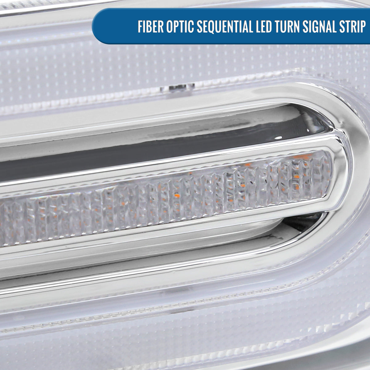 Ronnin - Fits 2007-2014 Toyota FJ Cruiser Projector Headlights LED Sequential Turn Signals + Animated Startup Effect Lamps Assembly Pair | Chrome