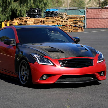 Ronnin - Fits 2008-2013 Infiniti G37 2014-2015 Infiniti Q60 Coupe Fog + Dual Beam Projector Headlights Switchback LED Sequential Signal + Animated Startup Effect Pair | Black