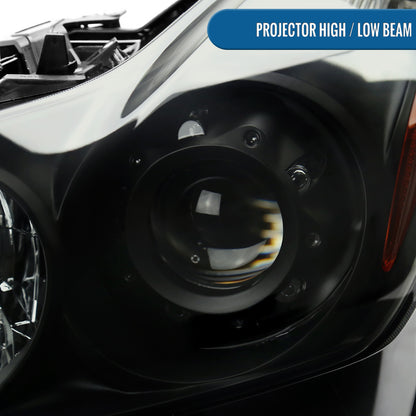 Ronnin - Fits 2008-2013 Infiniti G37 2014-2015 Q60 2Dr Coupe Factory Replacement Projector Headlights Assembly | Black Smoke