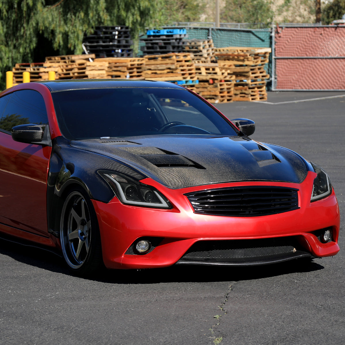 Ronnin - Fits 2008-2013 Infiniti G37 2014-2015 Infiniti Q60 Coupe Fog + Dual Beam Projector Headlights Switchback LED Sequential Signal + Animated Startup Effect Pair | Black Smoke