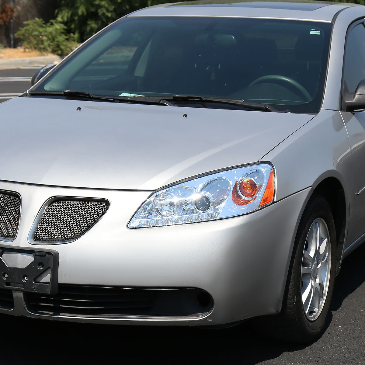 Ronnin - Fits 2005-2010 Pontiac G6 Upgraded Replacement Projector Headlights LED Running Lights Assembly Pair | Chrome