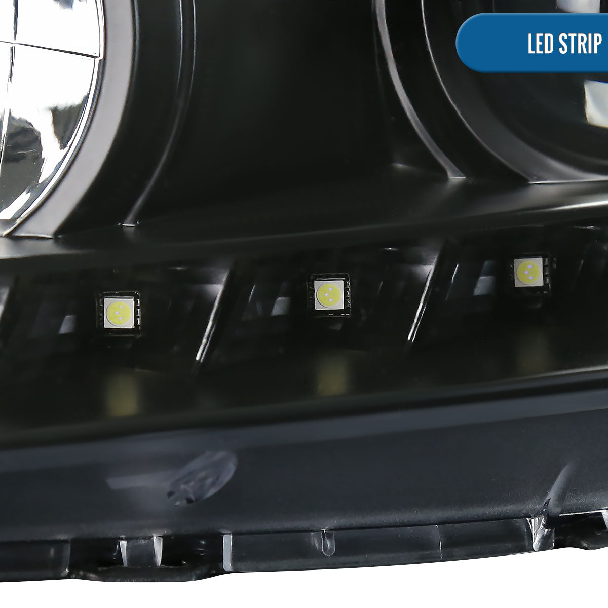 Ronnin - Fits 2005-2010 Pontiac G6 Upgraded Replacement Projector Headlights LED Running Lights Assembly Pair | Black