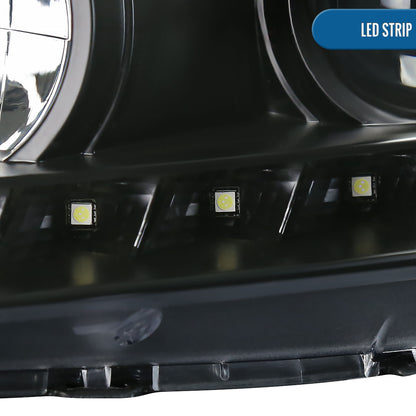 Ronnin - Fits 2005-2010 Pontiac G6 Upgraded Replacement Projector Headlights LED Running Lights Assembly Pair | Black