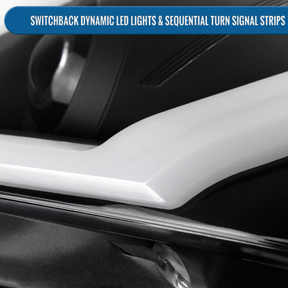 Ronnin - Fits 2005-2010 Pontiac G6 Projector Headlights LED Running Lights Switchback Sequential Turn Signals + Animated Startup Effect Parking Assembly Pair | Black