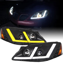Ronnin - Fits 2005-2010 Pontiac G6 Projector Headlights LED Running Lights Switchback Sequential Turn Signals + Animated Startup Effect Parking Assembly Pair | Black