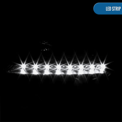 Ronnin - Fits 2005-2010 Pontiac G6 Upgraded Replacement Projector Headlights LED Running Lights Assembly Pair | Black Smoke