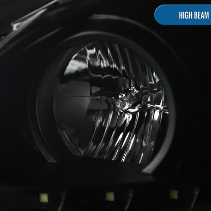 Ronnin - Fits 2005-2010 Pontiac G6 Upgraded Replacement Projector Headlights LED Running Lights Assembly Pair | Black Smoke