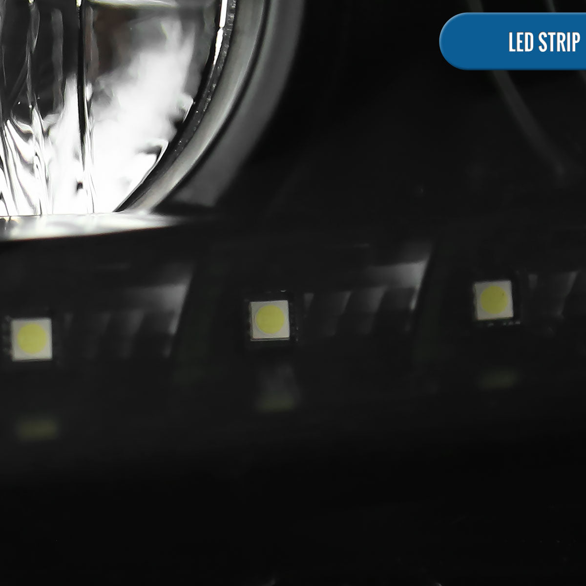 Ronnin - Fits 2005-2010 Pontiac G6 Upgraded Replacement Projector Headlights LED Running Lights Assembly Pair | Black Smoke