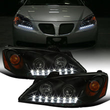 Ronnin - Fits 2005-2010 Pontiac G6 Upgraded Replacement Projector Headlights LED Running Lights Assembly Pair | Black Smoke