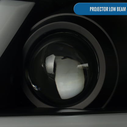 Ronnin - Fits 2005-2010 Pontiac G6 Projector Headlights LED Running Lights Switchback Sequential Turn Signals + Animated Startup Effect Parking Assembly Pair | Black Smoke