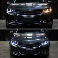 Ronnin - Fits 2014-2020 Chevy Impala Upgrade Replacement Halogen Projector Headlights LED Switchback Sequential Turn Signals + Animated Startup Assembly Pair | Black