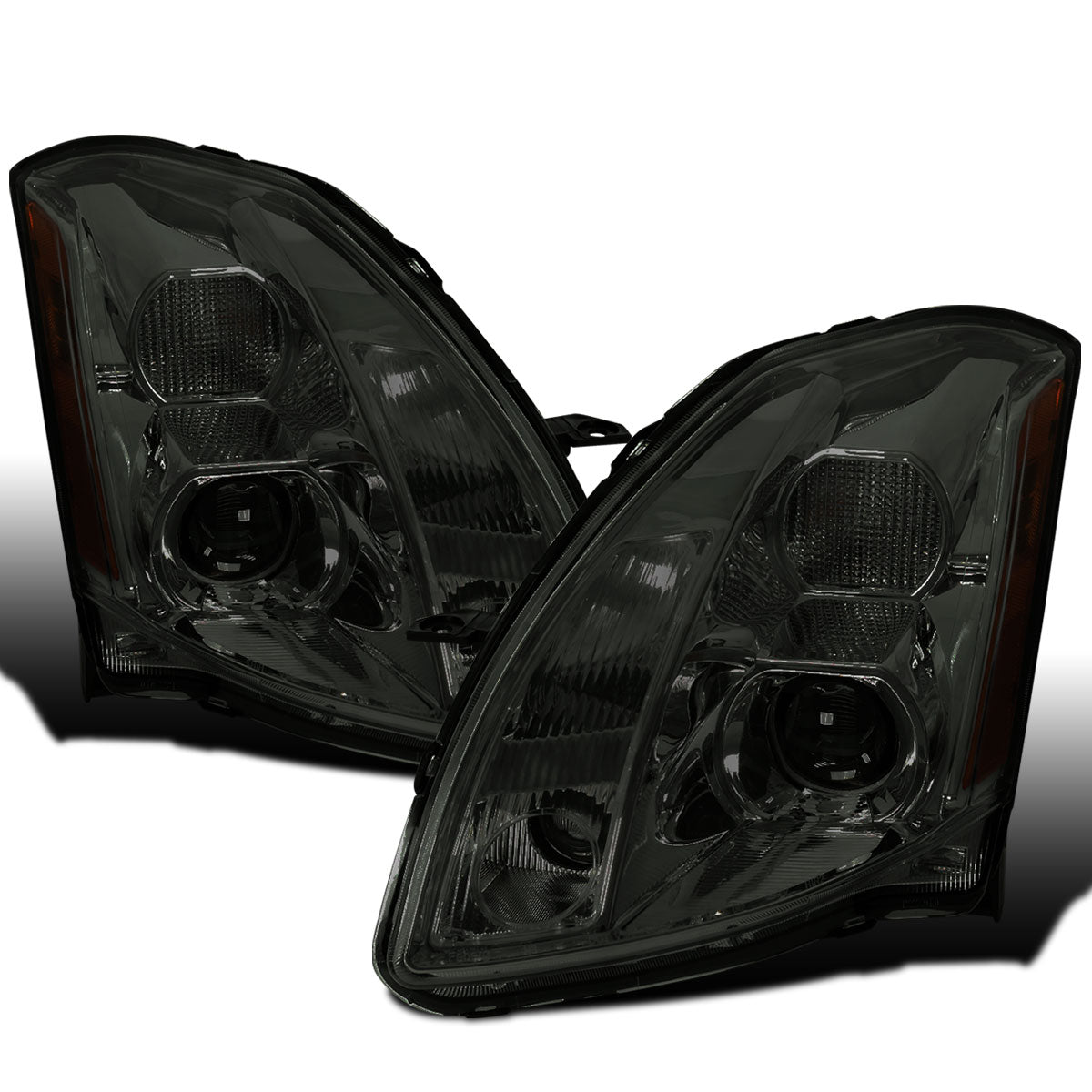 Ronnin - Se adapta a faros delanteros de proyector halógeno para Nissan Maxima 2004-2006, par | Ahumado