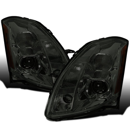 Ronnin - Se adapta a faros delanteros de proyector halógeno para Nissan Maxima 2004-2006, par | Ahumado