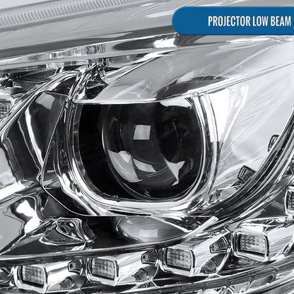 Ronnin - Se adapta a Chevy Malibu 2013-2015 Luces de circulación diurna LED Proyectores delanteros halógenos (par) | Cromado