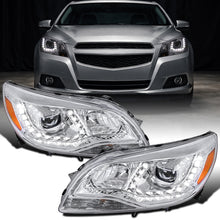 Ronnin - Se adapta a Chevy Malibu 2013-2015 Luces de circulación diurna LED Proyectores delanteros halógenos (par) | Cromado