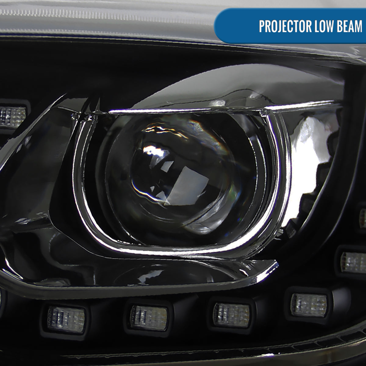 Ronnin - Se adapta al par de faros delanteros con proyector halógeno LED para luces de circulación diurna Chevy Malibu 2013-2015 | Negro