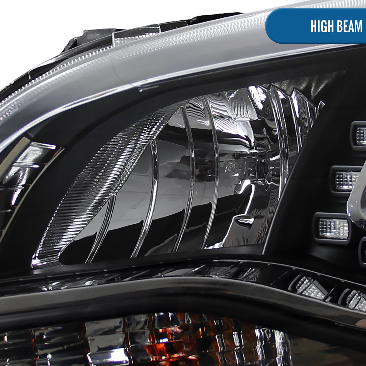 Ronnin - Se adapta al par de faros delanteros con proyector halógeno LED para luces de circulación diurna Chevy Malibu 2013-2015 | Negro