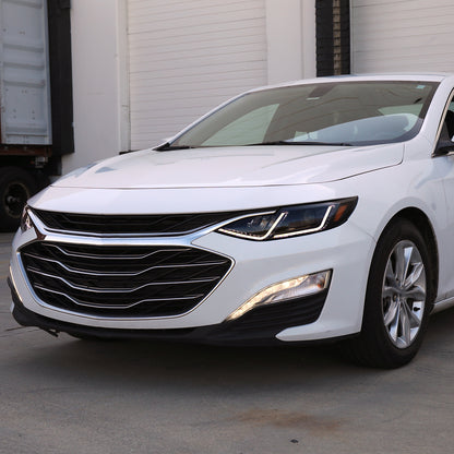 Ronnin - Fits 2019-2024 Chevy Malibu Halogen Projector Headlights Switchback LED Sequential Turn Signal + Animated Startup Effect Pair | Black Smoke