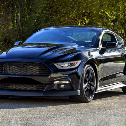 Ronnin - Fits 2015-2022 Ford Mustang Coupe Convertible Upgraded Factory Replacement HID Xenon Projector Headlights LED Tube Animated Startup Effect Parking Assembly | Chrome