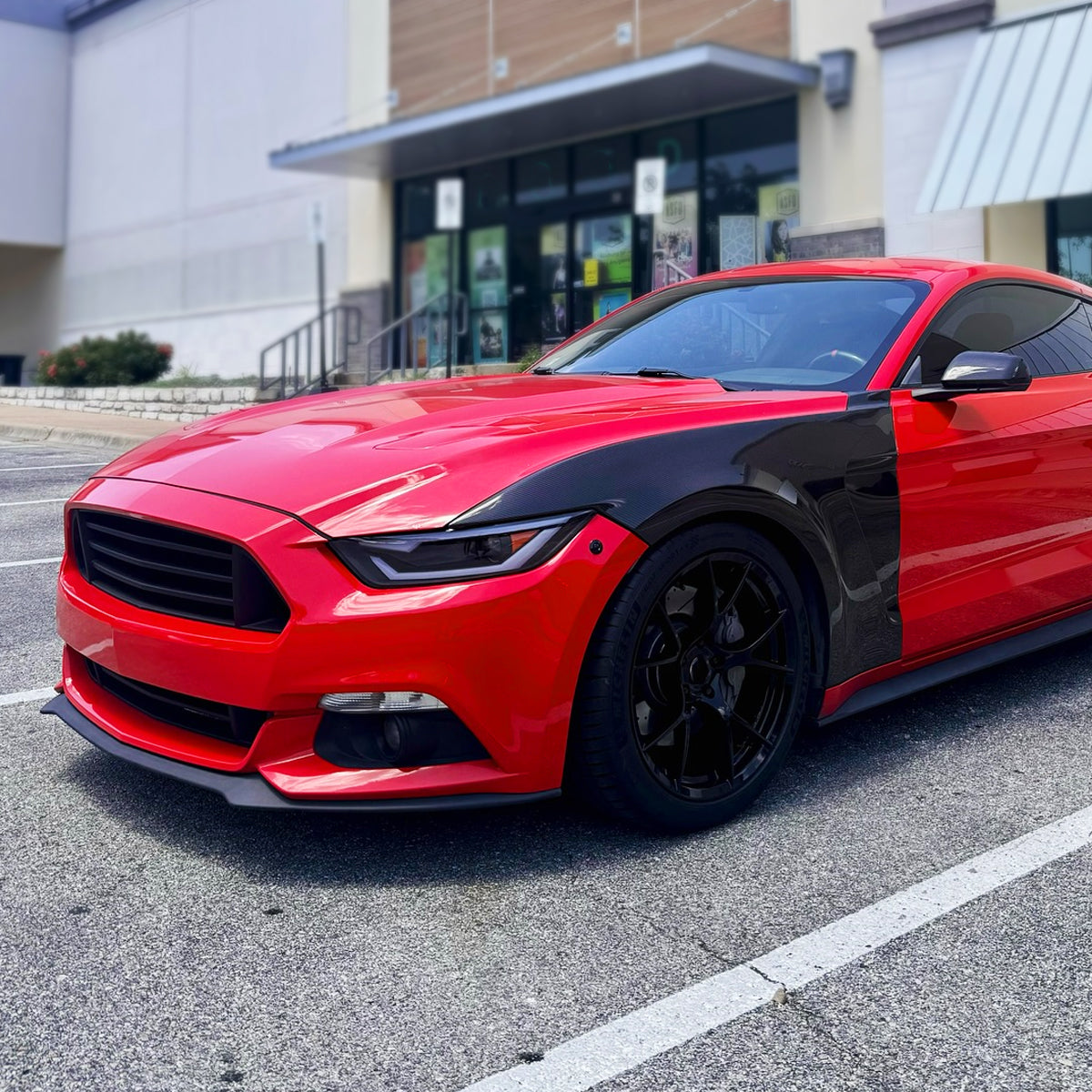 Ronnin - Fits 2015-2022 Ford Mustang Coupe Convertible Upgraded Replacement HID Xenon Projector Headlights LED Switchback Sequential Turn Signals + Animated Startup Effect Parking Assembly | Black