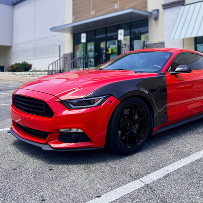 Ronnin - Fits 2015-2022 Ford Mustang Coupe Convertible Upgraded Replacement HID Xenon Projector Headlights LED Switchback Sequential Turn Signals + Animated Startup Effect Parking Assembly | Black