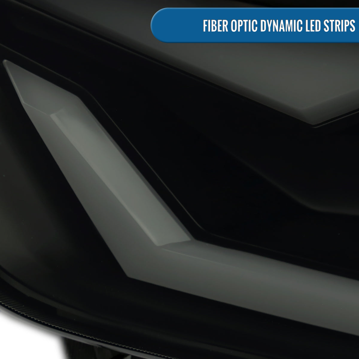 Ronnin - Fits 2015-2022 Ford Mustang Coupe Convertible Upgraded Factory Replacement HID Xenon Projector Headlights LED Tube Animated Startup Effect Parking Assembly | Black Smoke