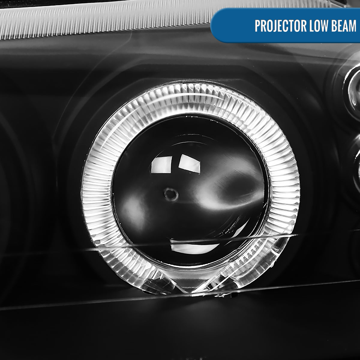 Ronnin - Se adapta a Ford Mustang 1999-2004 LED Dual Rims Mejorado Par de faros proyectores de reemplazo | Negro