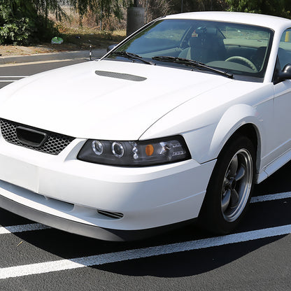 Ronnin - Se adapta a Ford Mustang 1999-2004 LED Dual Rims Mejorado Par de faros proyectores de reemplazo | Negro