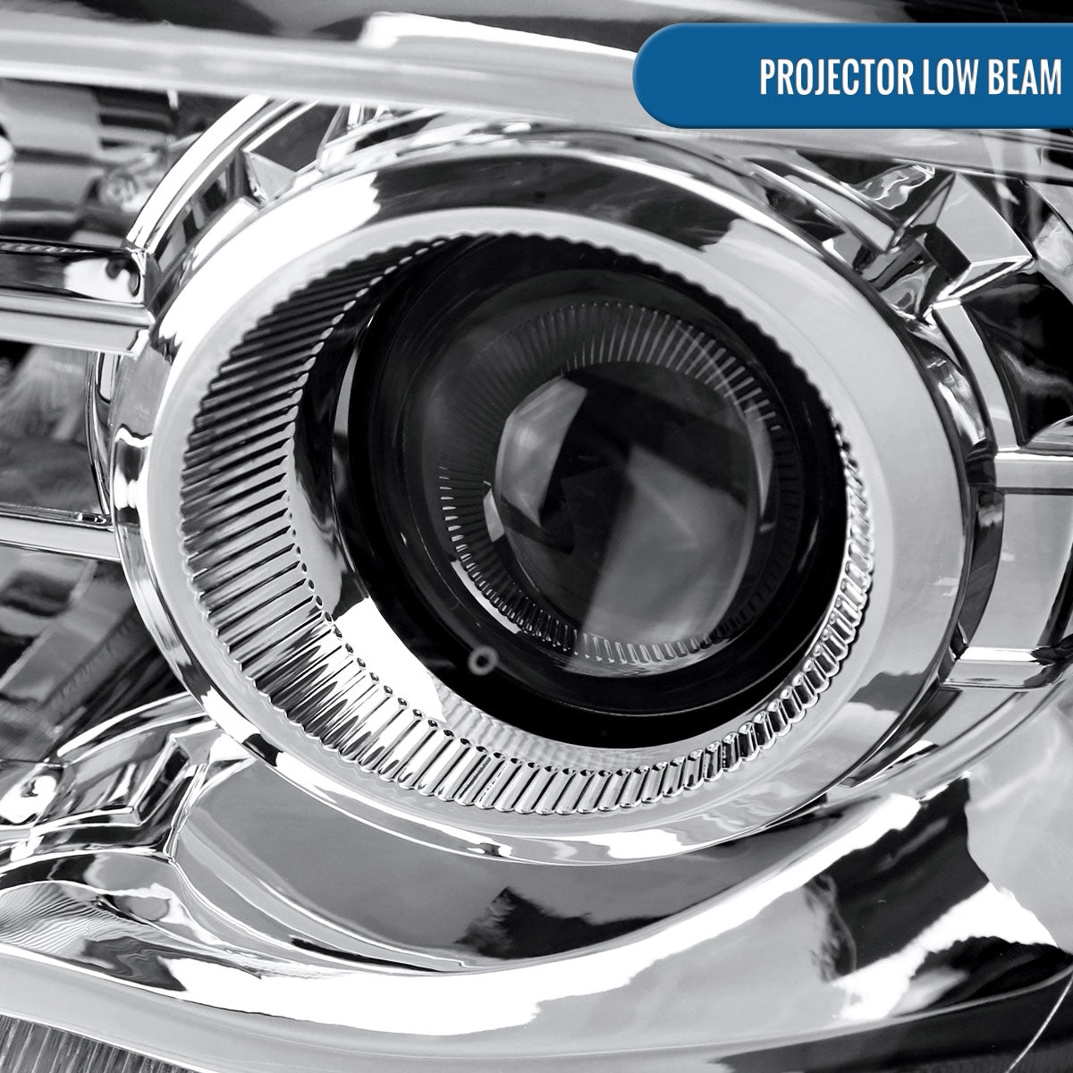 Ronnin - Fits 2009-2018 Ram 1500 2500 3500 2019-2024 Ram 1500 Classic Factory Dual Quad Replacement LED Switchback Sequential Turn Signals Projector Headlights Assembly Pair | Chrome