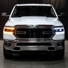 Ronnin - Fits 2019-2024 Ram 1500 Halogen Dual Projector Headlights LED Switchback Sequential Turn Signal + Animated Startup Effect Assembly Pair | Black