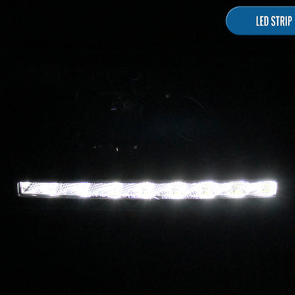 Ronnin - Fits 1994-2002 Ram 1500 2500 3500 Projector Headlights LED Running Lights Assembly Pair | Black
