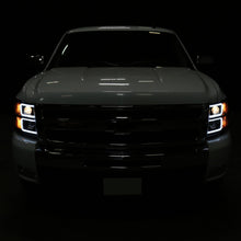 Ronnin - Fits 2007-2013 Chevy Silverado 1500 2007-2014 2500HD 3500HD Pickup Truck Upgraded Replacement LED Tube Projector Headlights Assembly Pair | Black Smoke