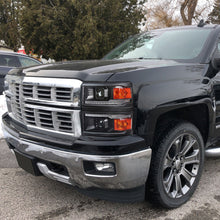 Ronnin - Fits 2014-2015 Chevy Silverado 1500 Upgraded Dual Projector Headlights LED Switchback Sequential Turn Signals + Animated Startup Effect Assembly Pair | Black