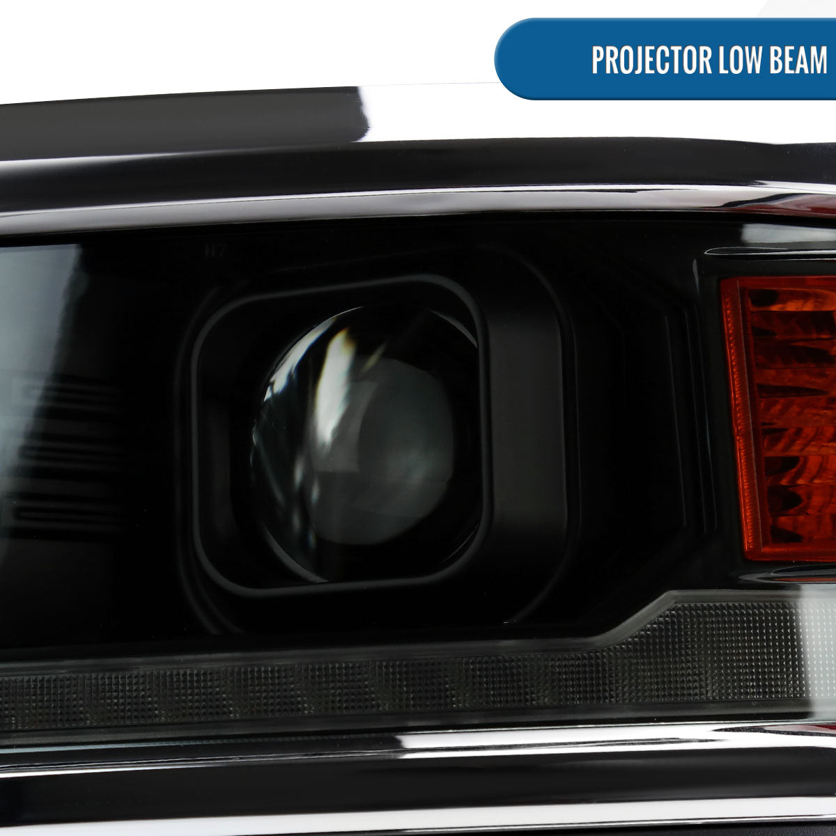 Ronnin - Fits 2014-2015 Chevy Silverado 1500 Upgraded Dual Projector Headlights LED Switchback Sequential Turn Signals + Animated Startup Effect Assembly Pair | Black Smoke | Chrome Trim