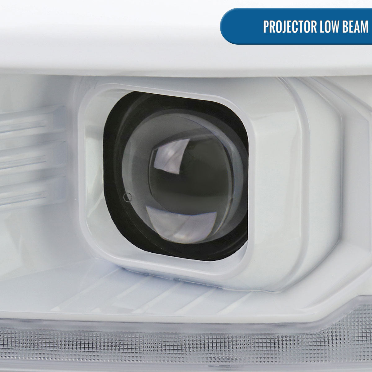 Ronnin - Fits 2014-2015 Chevy Silverado 1500 Upgraded Dual Projector Headlights LED Switchback Sequential Turn Signals + Animated Startup Effect Assembly Pair | White