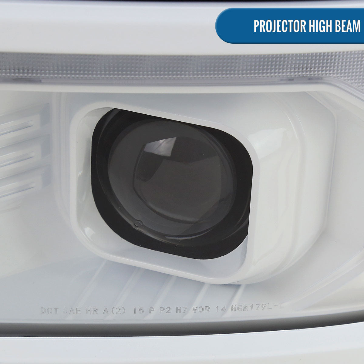 Ronnin - Fits 2014-2015 Chevy Silverado 1500 Upgraded Dual Projector Headlights LED Switchback Sequential Turn Signals + Animated Startup Effect Assembly Pair | White