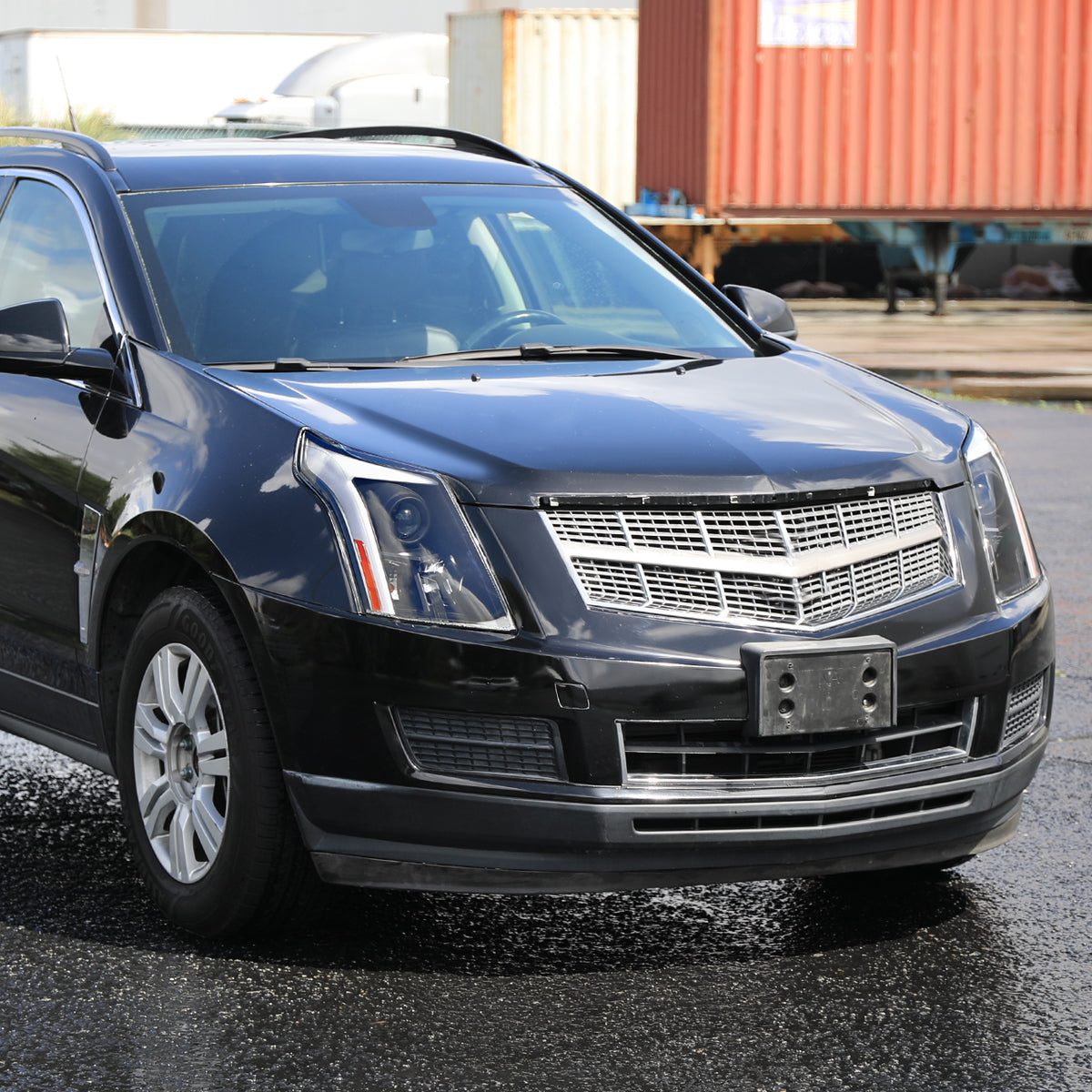 Ronnin - Fits 2010-2016 Cadillac SRX Projector Headlights LED Tube Switchback Sequential Turn Signals + Animated Startup Effect Parking Assembly Pair | Black