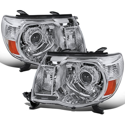 Ronnin - Se adapta a la pareja de montaje de faros delanteros tipo proyector de camiones Toyota Tacoma 2005-2011 | Cromo