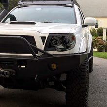 Ronnin - Fits 2005-2011 Toyota Tacoma Pickup Truck LED Switchback Sequential Turn Signals Projector Headlights Assembly Pair | Smoke