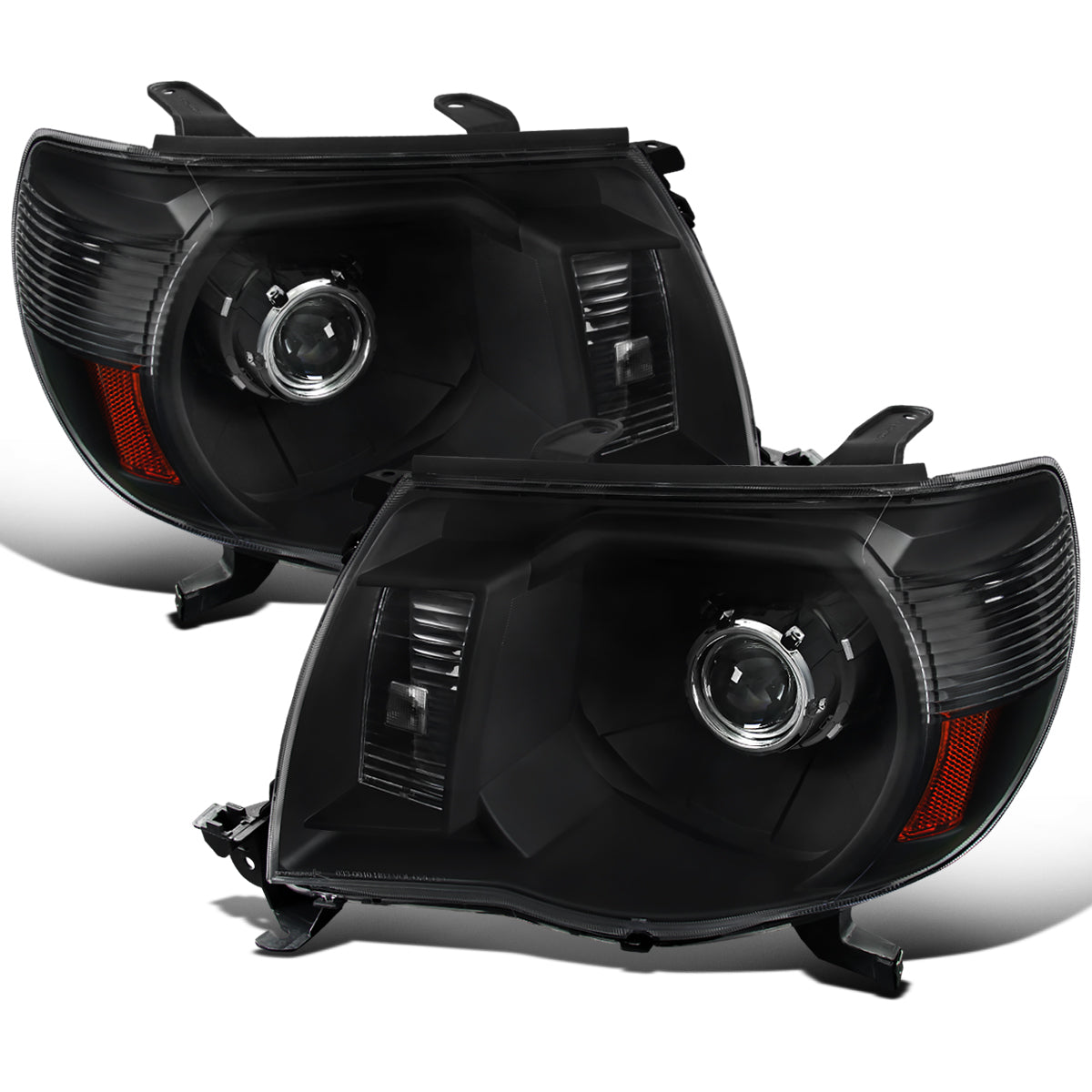 2005-2011 Toyota Tacoma Pickup Truck Projector Headlights Assembly Pair | Black