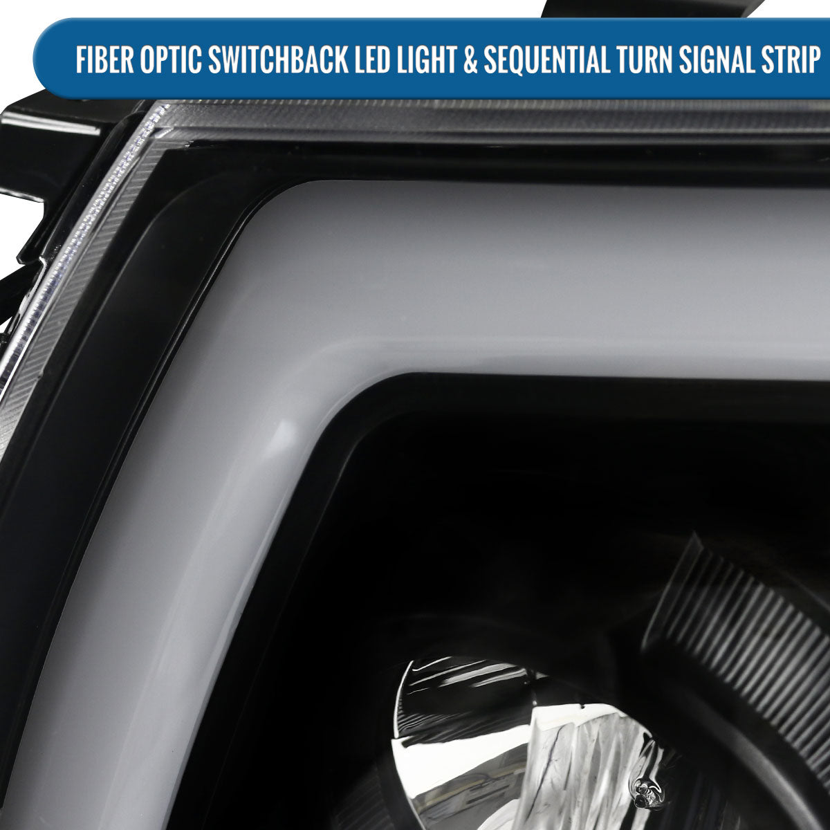 Ronnin - Fits 2005-2011 Toyota Tacoma Pickup Truck LED Switchback Sequential Turn Signals Projector Headlights Assembly Pair | Black