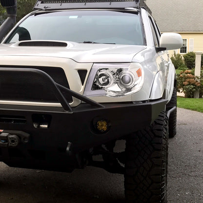 Ronnin - Fits 2005-2011 Toyota Tacoma Pickup Truck LED Switchback Sequential Turn Signals Projector Headlights Assembly Pair | Chrome