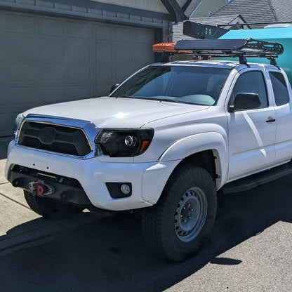 Ronnin - Conjunto de repuesto de faros delanteros con proyector halógeno para Toyota Tacoma 2012-2015, par | Negro