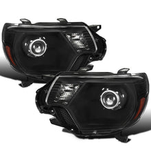 Ronnin - Conjunto de repuesto de faros delanteros con proyector halógeno para Toyota Tacoma 2012-2015, par | Negro