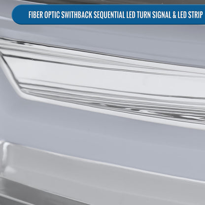 Ronnin - Fits 2016-2023 Toyota Tacoma Halogen Projector Headlights LED Tube Running Lights Switchback Sequential Turn Signals  Assembly | Chrome