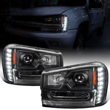Ronnin - Fits 2002-2009 Chevy Trailblazer Upgraded Replacement LED Running Lights Halogen Projector Headlights Assembly Pair | Black