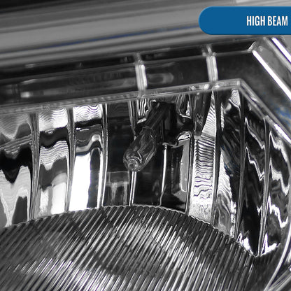 Ronnin - Fits 2002-2009 Chevy Trailblazer Upgraded Replacement LED Running Lights Halogen Projector Headlights Assembly Pair | Chrome