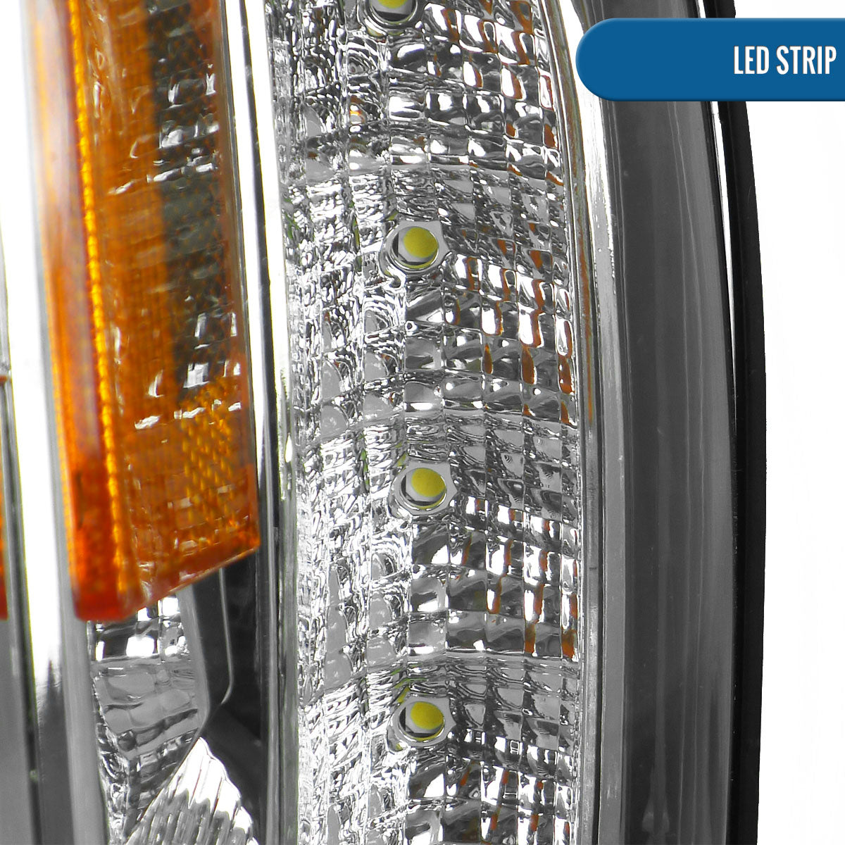 Ronnin - Fits 2002-2009 Chevy Trailblazer Upgraded Replacement LED Running Lights Halogen Projector Headlights Assembly Pair | Chrome