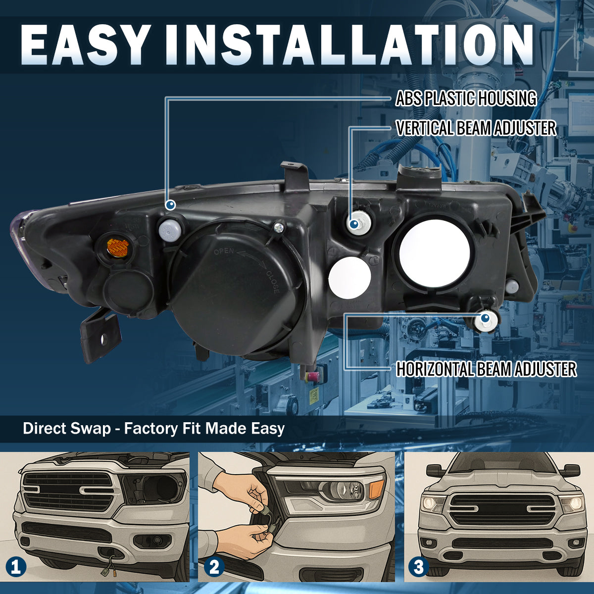 Ronnin - Faros delanteros con proyector de xenón HID para Acura TSX 2004-2005, par | Negro